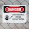Signmission High Voltage Inside Do Not Enter Danger Sign, Plastic, 10in W x 7in L, 2PK OS-2PACK-DS-P-710-L-1332 - alternate 6